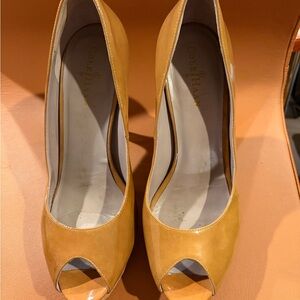 Cole Haan Women's Gold Peep Toe Heels